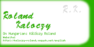 roland kaloczy business card