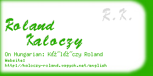 roland kaloczy business card